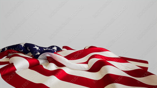 USA Flag Banner for Presidents day Isolated on White. Authentic Holiday Background with Copy-Space.