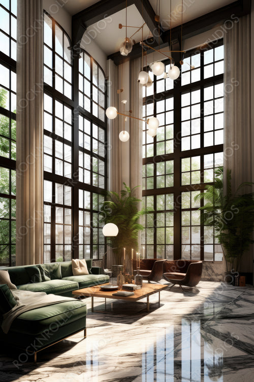 Stylish Interior Design Background. Art Deco Home. Generative AI.