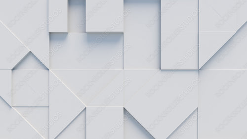 White 3D Blocks form a Tech abstract background. 3D Render .