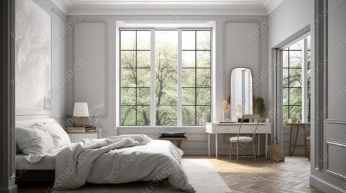 Contemporary Living Room. Classical Interior Design Background. Generative AI.