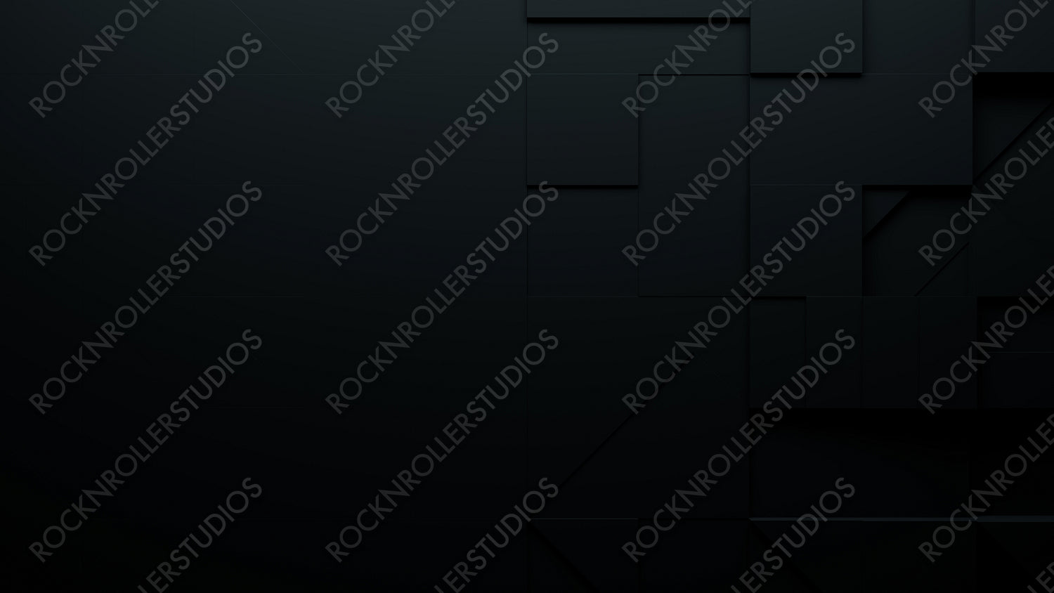 Abstract background formed from Black 3D Blocks. Tech 3D Render with copy-space.