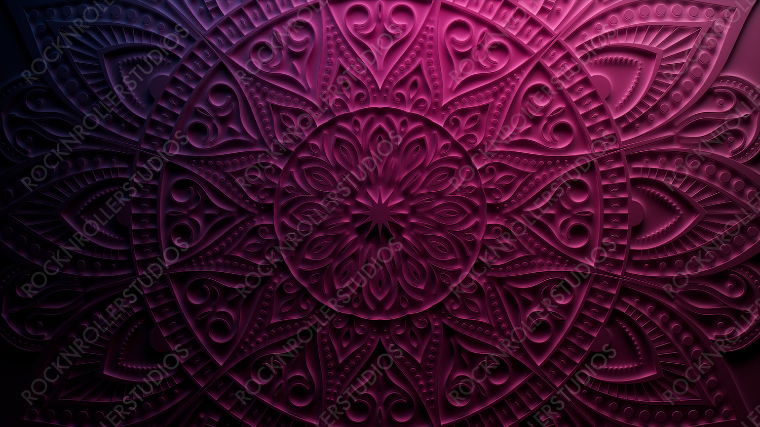 Diwali Festival Wallpaper, with Purple 3D Decorative Flower. 3D Render.