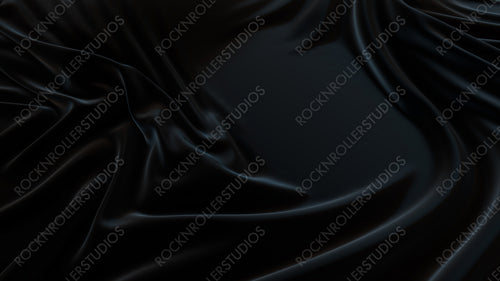 Black Textile Background with Ripples. Smooth Surface Texture.