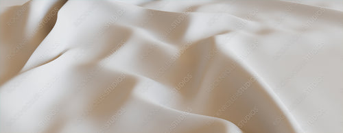 White Textile with Wrinkles and Folds. Wavy Surface Wallpaper.