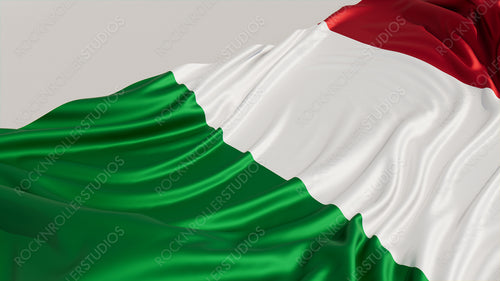 Flag of Italy on a White surface. Euro 2020 Soccer Wallpaper.