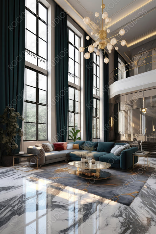 Contemporary Interior Design Background. Art Deco Apartment. Generative AI.