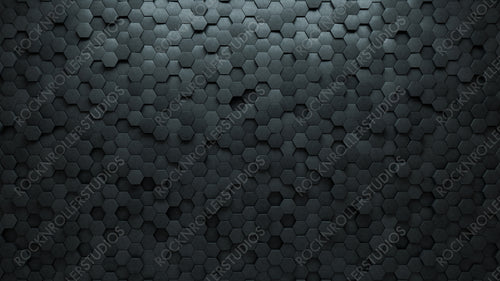 Concrete Tiles arranged to create a 3D wall. Hexagonal, Semigloss Background formed from Futuristic blocks. 3D Render