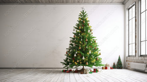 Christmas Interior Design Background. Stylish Home. Generative AI.