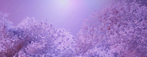 Futuristic Pharmaceutical concept with Purple Atoms.