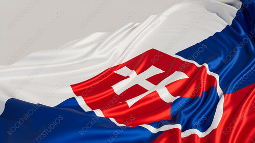 Flag of Slovakia on a White surface. Euro 2020 Soccer Wallpaper.