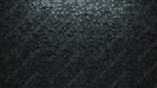 Diamond shaped, Polished Wall background with tiles. Futuristic, tile Wallpaper with Concrete, 3D blocks. 3D Render