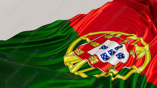 Flag of Portugal on a White surface. Euro 2020 Soccer Wallpaper.