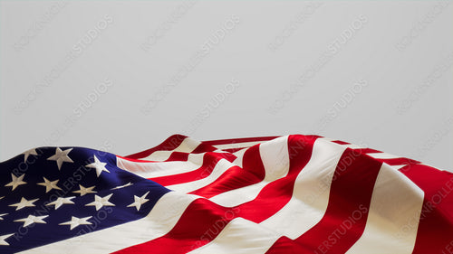 Presidents day Banner. Premium Holiday Background featuring American Flag Isolated on White with Copy-Space.