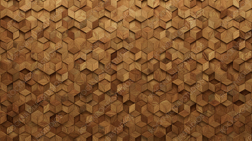 Soft sheen, Natural Mosaic Tiles arranged in the shape of a wall. Diamond Shaped, 3D, Blocks stacked to create a Wood block background. 3D Render