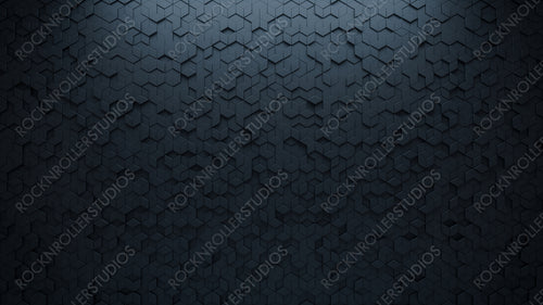 Futuristic, High Tech, dark background, with a diamond shape block structure. Wall texture with a 3D diamond tile pattern. 3D render