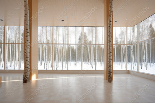 Natural Home. Contemporary Interior Design Background. Generative AI.