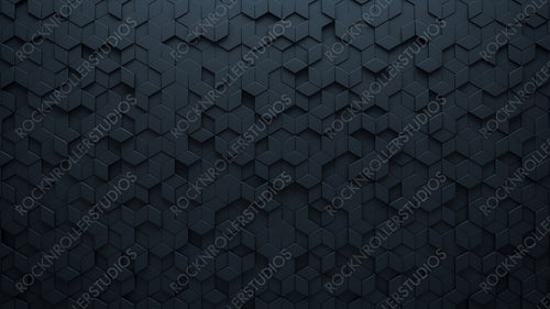 Futuristic, High Tech, dark background, with a diamond shape block structure. Wall texture with a 3D diamond tile pattern. 3D render
