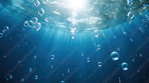 Air Bubbles Under Water.