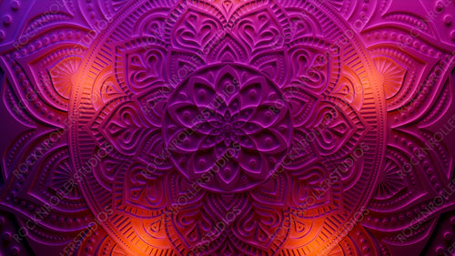 Diwali Celebration Background, with Pink Three-dimensional Decorative Design. 3D Render.
