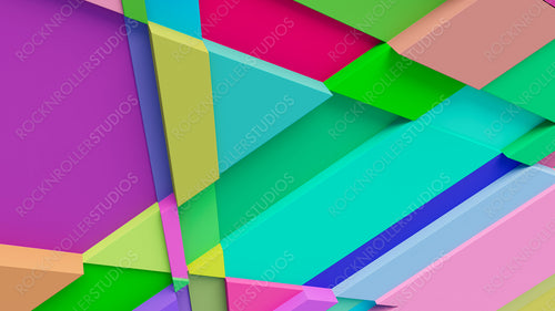 Multicolored, Tech Background with a Geometric 3D Structure. Bright, Minimal design with Simple Futuristic Forms. 3D Render.