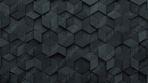 Concrete, 3D Mosaic Tiles arranged in the shape of a wall. Semigloss, Diamond shaped, Bricks stacked to create a Polished block background. 3D Render