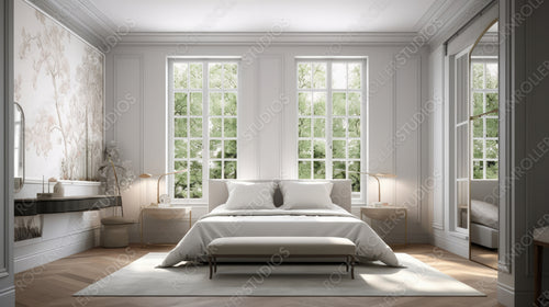 Classical Living Room Background. Contemporary Interior Design. Generative AI.