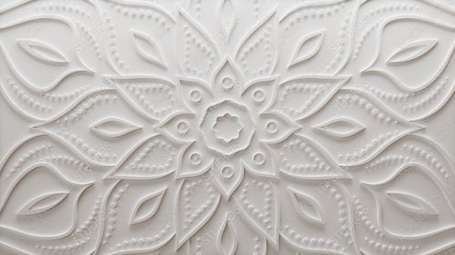 Diwali Celebration Wallpaper, with White 3D Decorative Pattern. 3D Render.