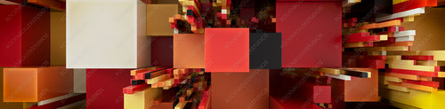 Multicolored 3D Block background. Tech Wallpaper with Orange and Yellow hues. 3D Render
