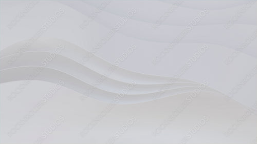 White 3D Ribbons form a Light abstract wallpaper. 3D Render with copy-space.