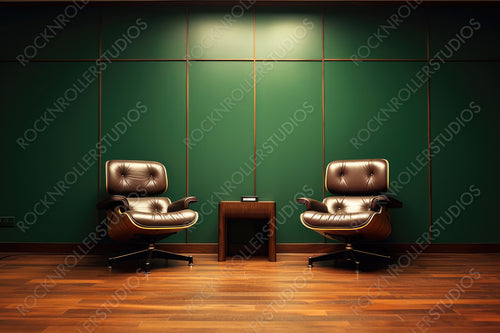 Stylish Interior Design Background. Mid Century Room. Generative AI.