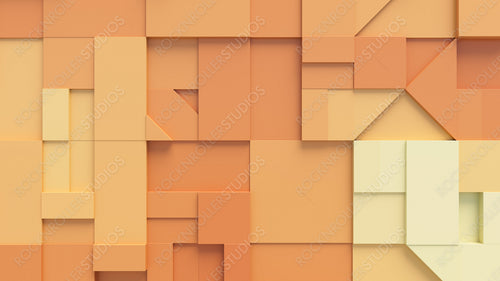Yellow and Orange 3D Shapes form a Futuristic abstract background. 3D Render .