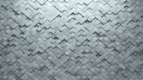 Polished, Concrete Wall background with tiles. Futuristic, tile Wallpaper with 3D, Arabesque blocks. 3D Render