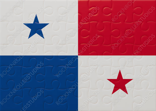 Unity in Pieces: Colorful Jigsaw Puzzle Design of Panama's Flag