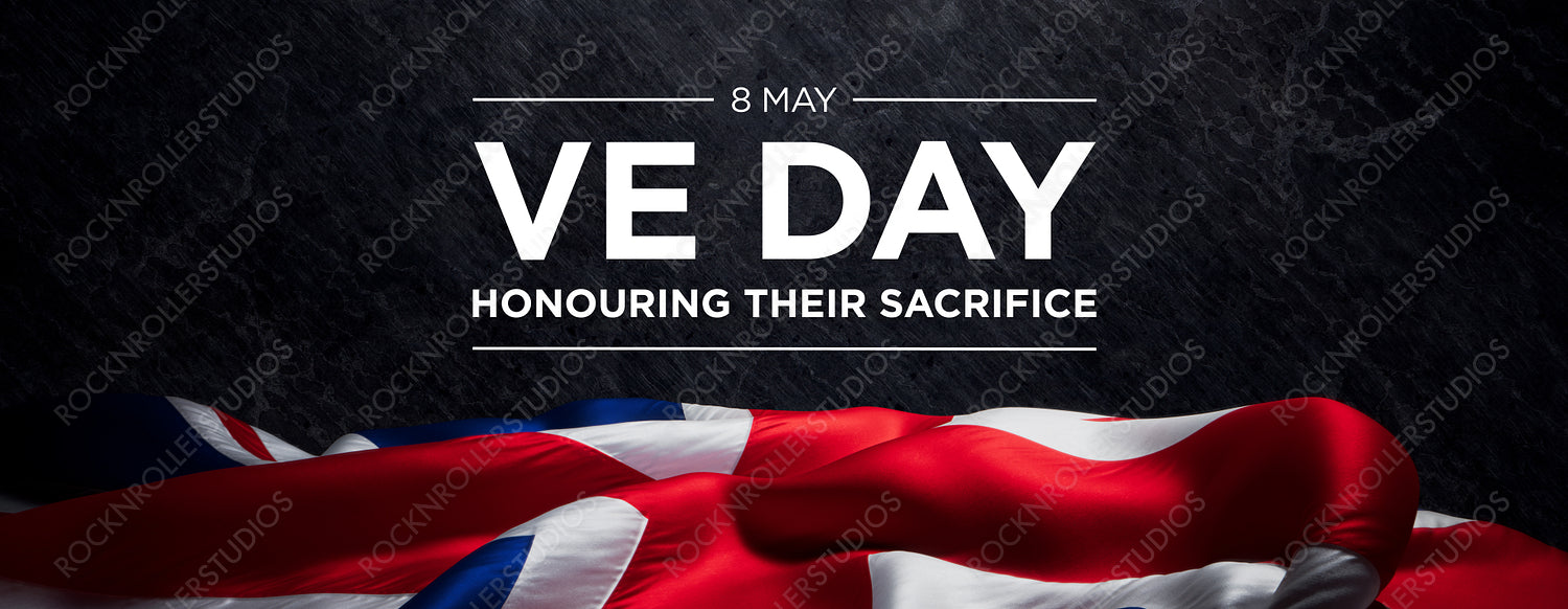 VE Day Tribute: Union Jack Against Stone - A Symbol of Sacrifice & Pride