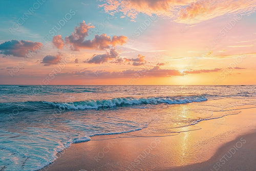 Heavenly Sunset Beach in Asia. Scenic getaway Scenery. Summer wallpaper.