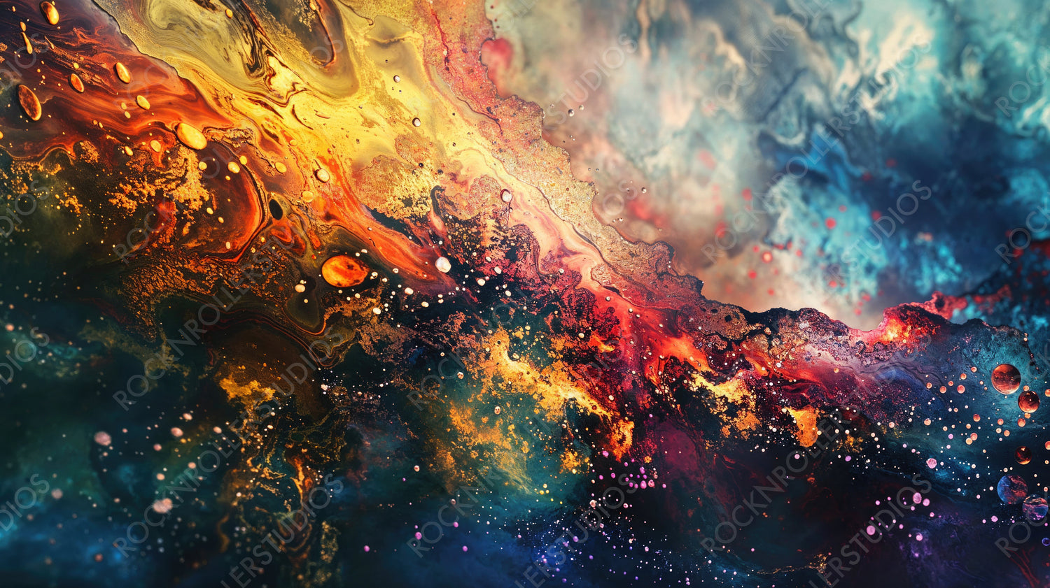 Abstract Fluid Art with Vivid Colors and Dynamic Patterns