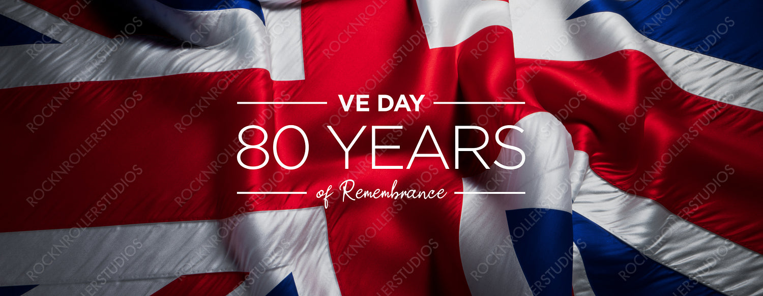 VE Day 80th Anniversary Banner: UK & France Flags Celebrate WWII Victory