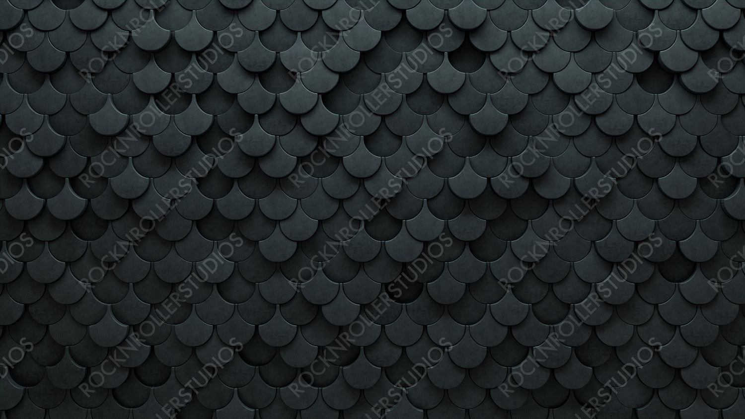 Concrete Tiles arranged to create a Fish Scale wall. 3D, Futuristic Background formed from Polished blocks. 3D Render