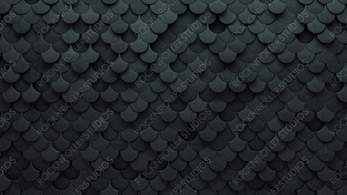 Concrete Tiles arranged to create a Fish Scale wall. 3D, Futuristic Background formed from Polished blocks. 3D Render