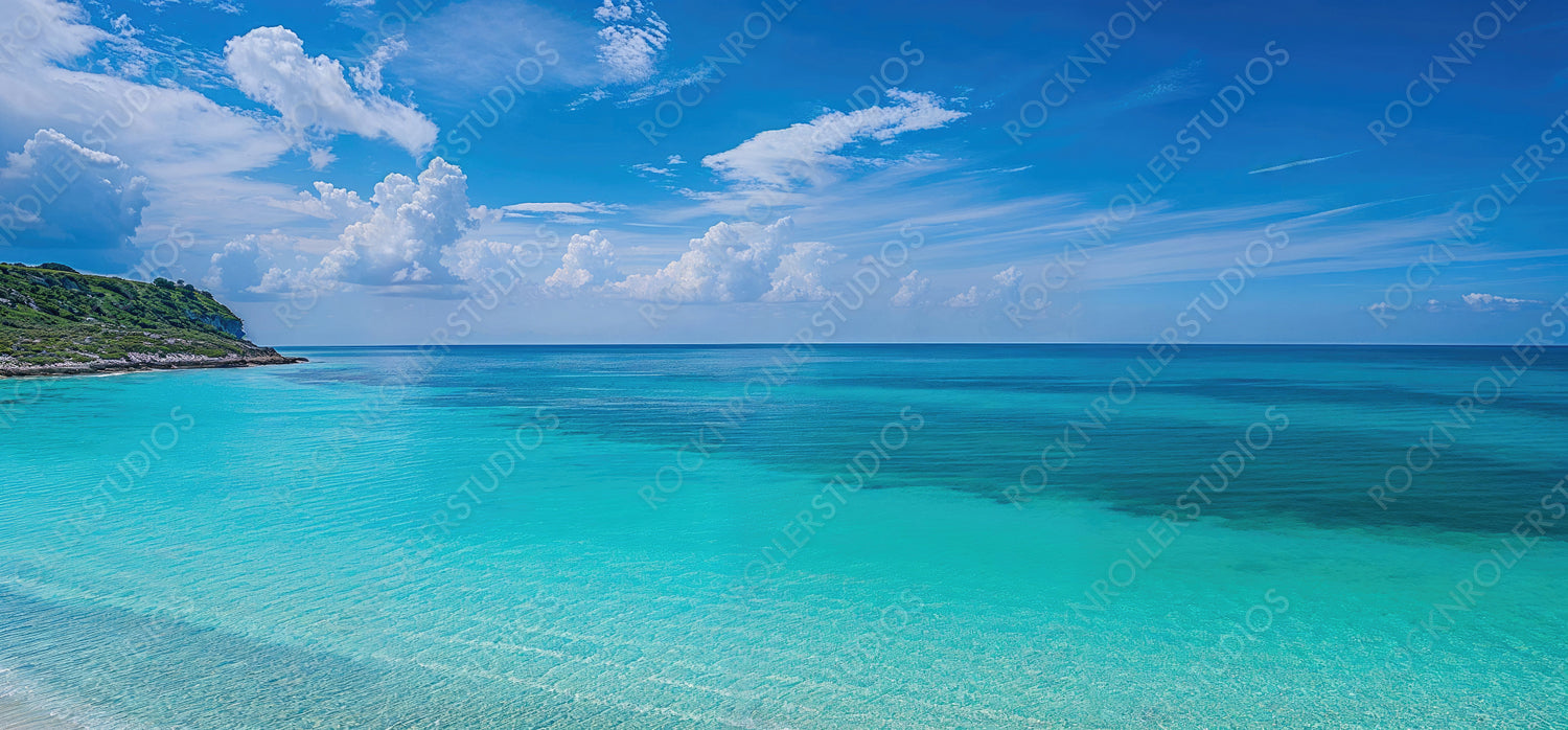 Dream Holiday Location. Wanderlust background with Breath-taking Sunshine Beach.