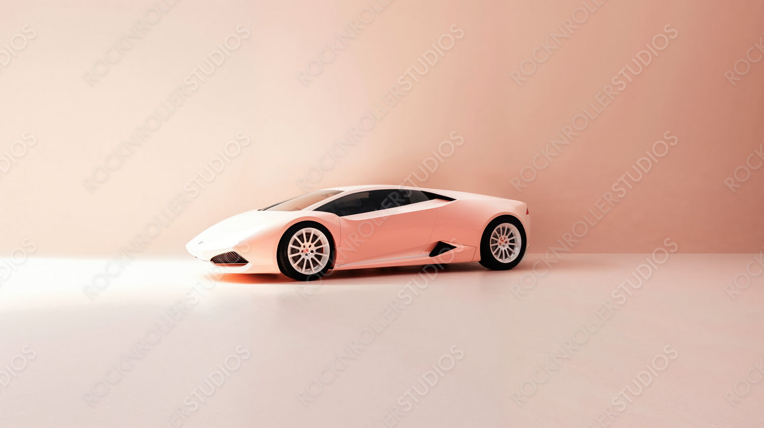 Sleek Sportscar Displayed in Modern Minimalistic Setting