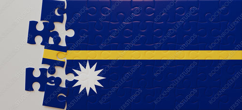 Piece Together Nauru: Incomplete Jigsaw Puzzle of National Flag