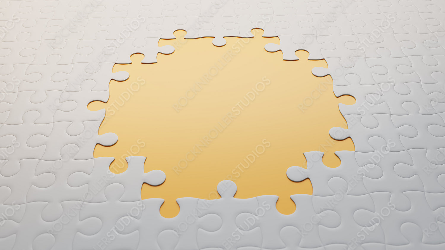 Missing Puzzle Piece Revealing Bright Yellow Solution - Conceptual Challenge