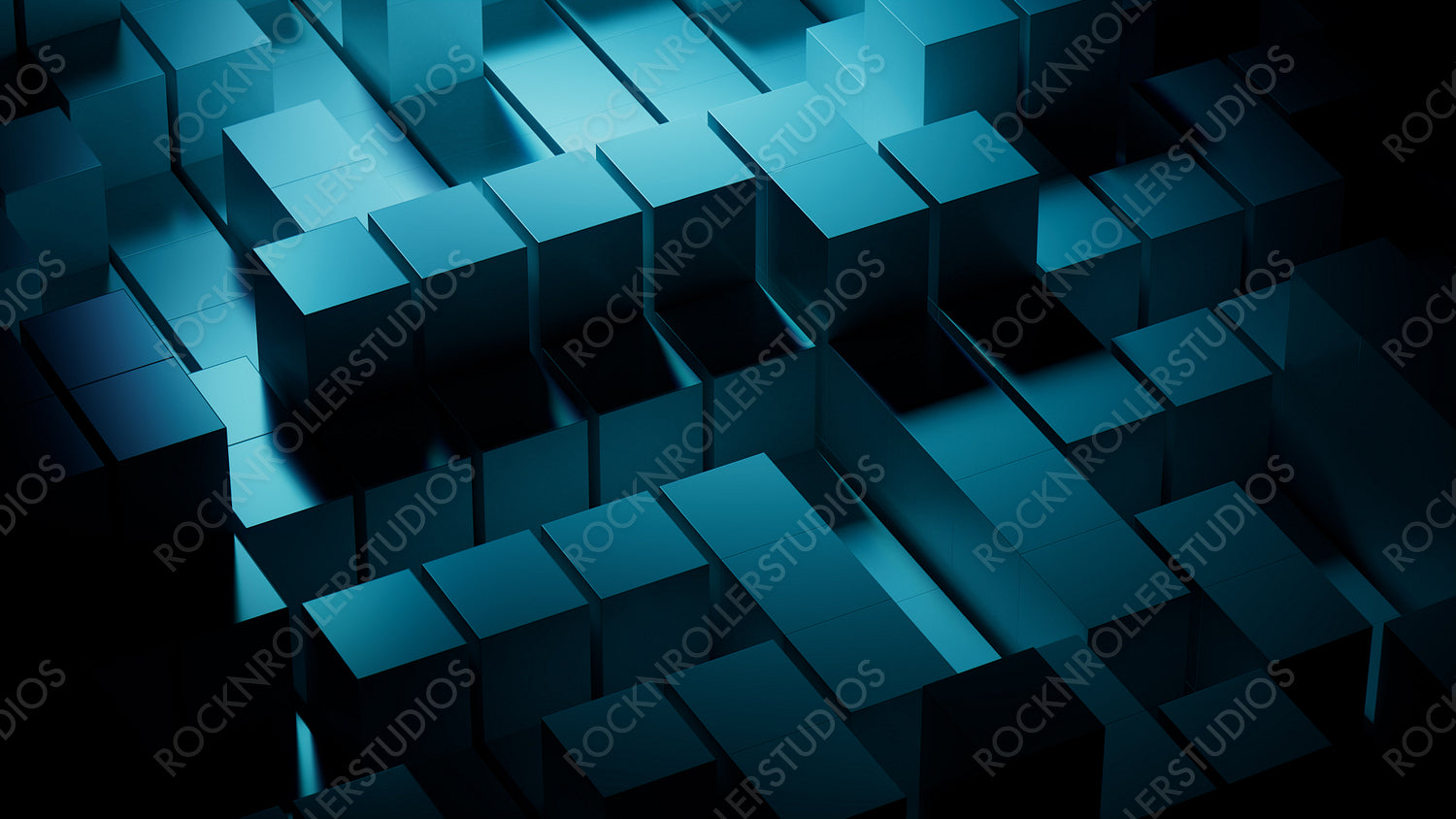 Teal and Black, Futuristic Tech Wallpaper. 3D Render.