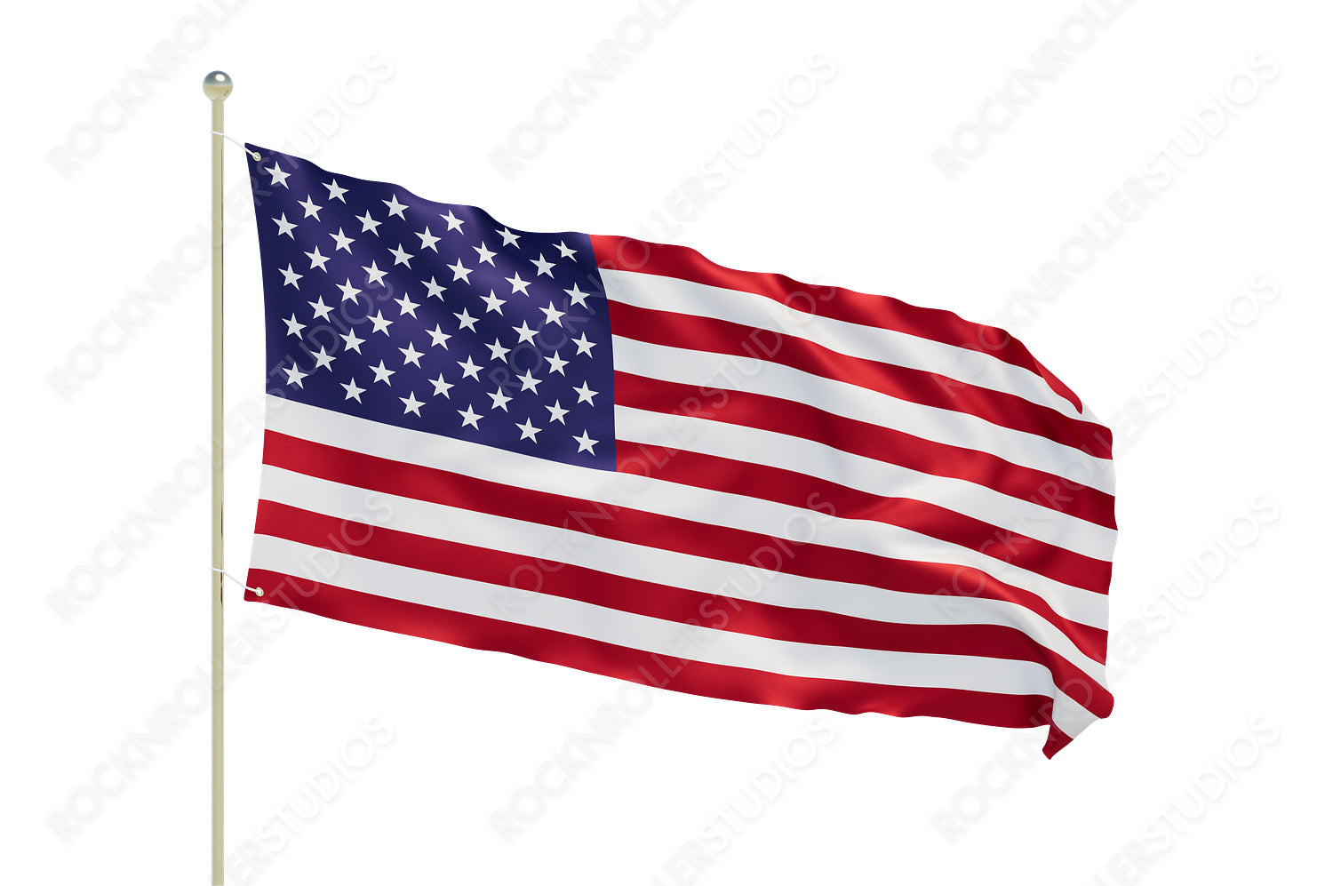Majestic American Flag Waving Proudly Against the Sky: A Symbol of Freedom and Independence. Transparent PNG