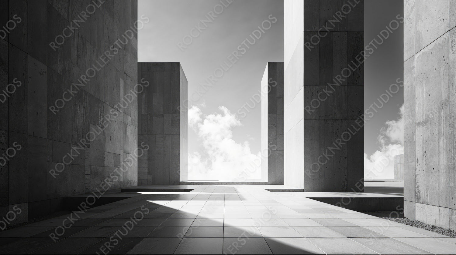 Monolithic Structures with Dramatic Sky Background