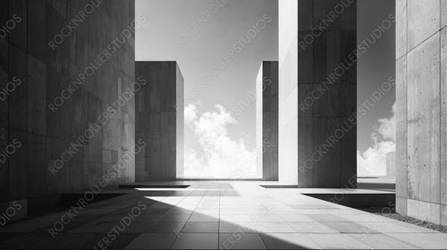 Monolithic Structures with Dramatic Sky Background