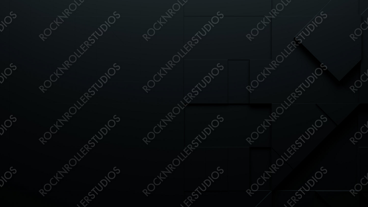 Abstract wallpaper formed from Black 3D Blocks. Futuristic 3D Render with copy-space.