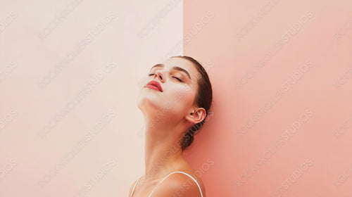 Woman Enjoying a Relaxing Skincare Treatment with a Face Mask