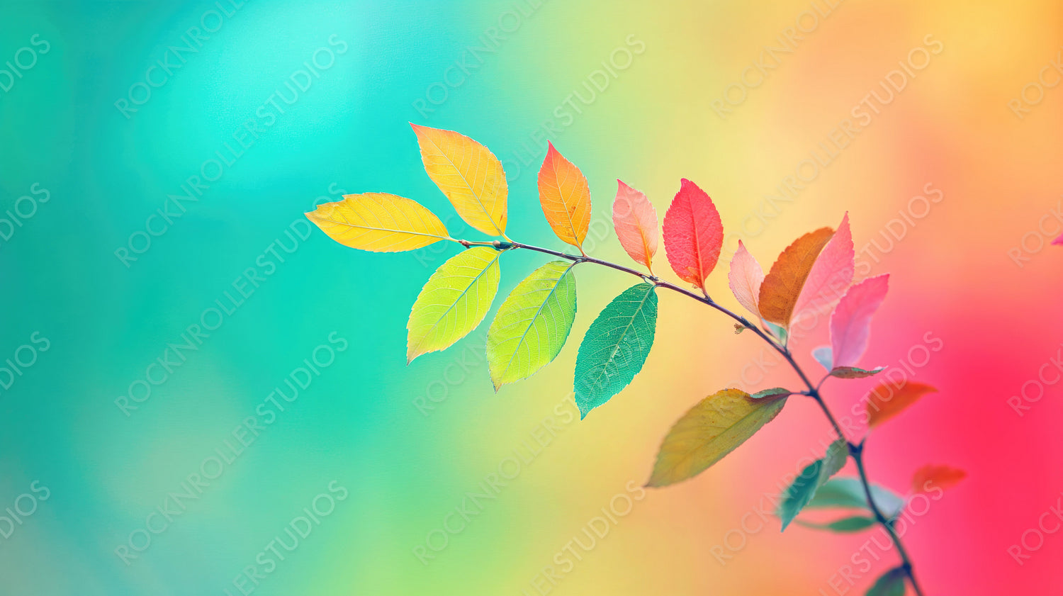 Autumn Symphony: Vibrant Leaves and Pastel Dreams